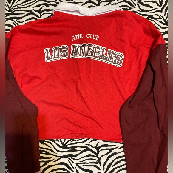 Juniors Rue 21 Cropped Los Angeles Long Sleeve Top - Picture 4 of 6